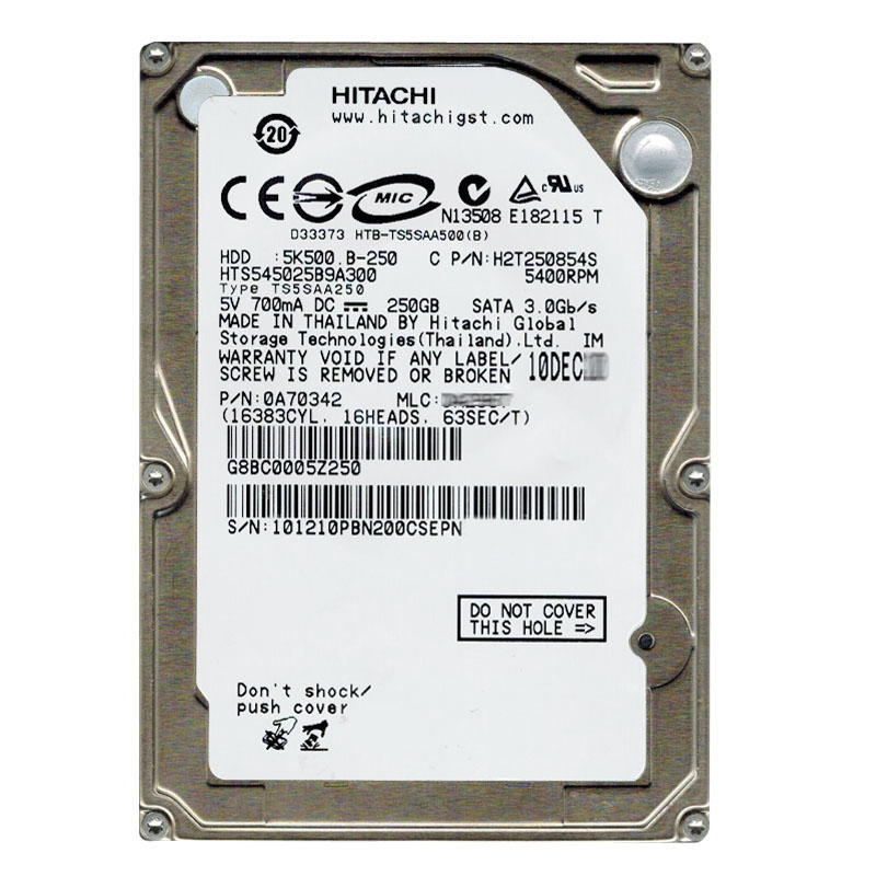 Hitachi 0A70342 - 250GB 5.4K SATA 3.0Gbps 2.5Inch 8MB Cache Hard Drive