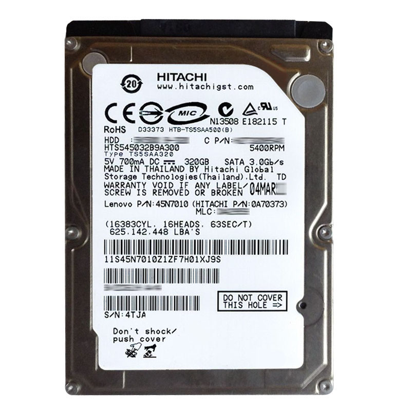 Hitachi 0A70373 - 320GB 5.4K SATA 3.0Gbps 2.5Inch 8MB Cache Hard Drive