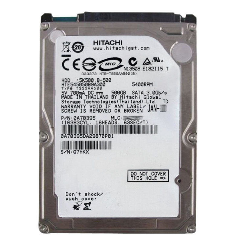 Hitachi 0A70395 - 500GB 5.4K SATA 3.0Gbps 2.5Inch 8MB Cache Hard Drive