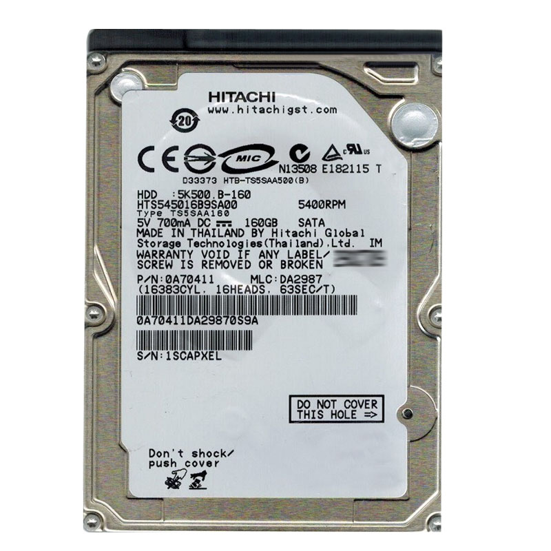 Hitachi 0A70411 - 160GB 5.4K SATA 2.5" 8MB Cache Hard Drive