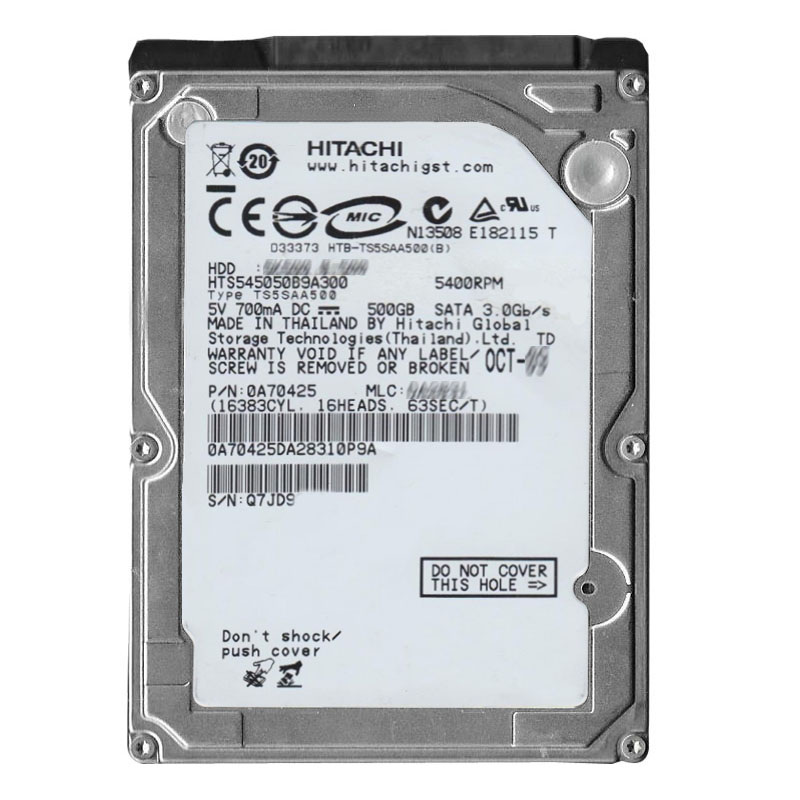 Hitachi 0A70425 - 500GB 5.4K SATA 3.0Gbps 2.5Inch 8MB Cache Hard Drive