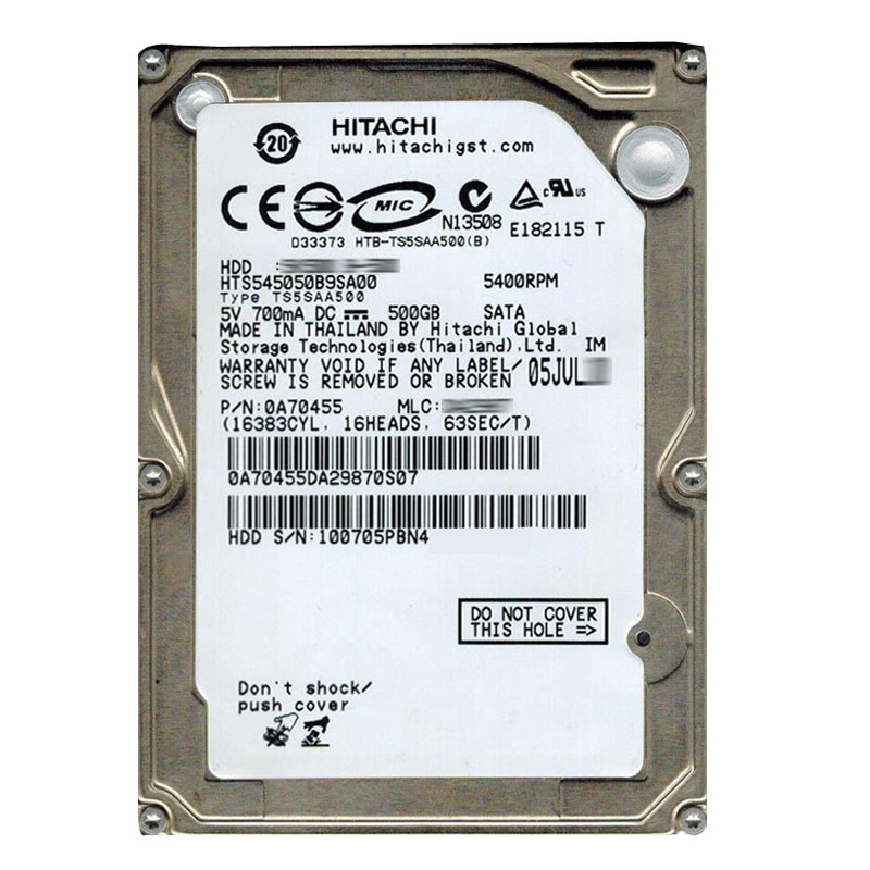 Hitachi 0A70455 - 500GB 5.4K SATA 2.5Inch 8MB Cache Hard Drive