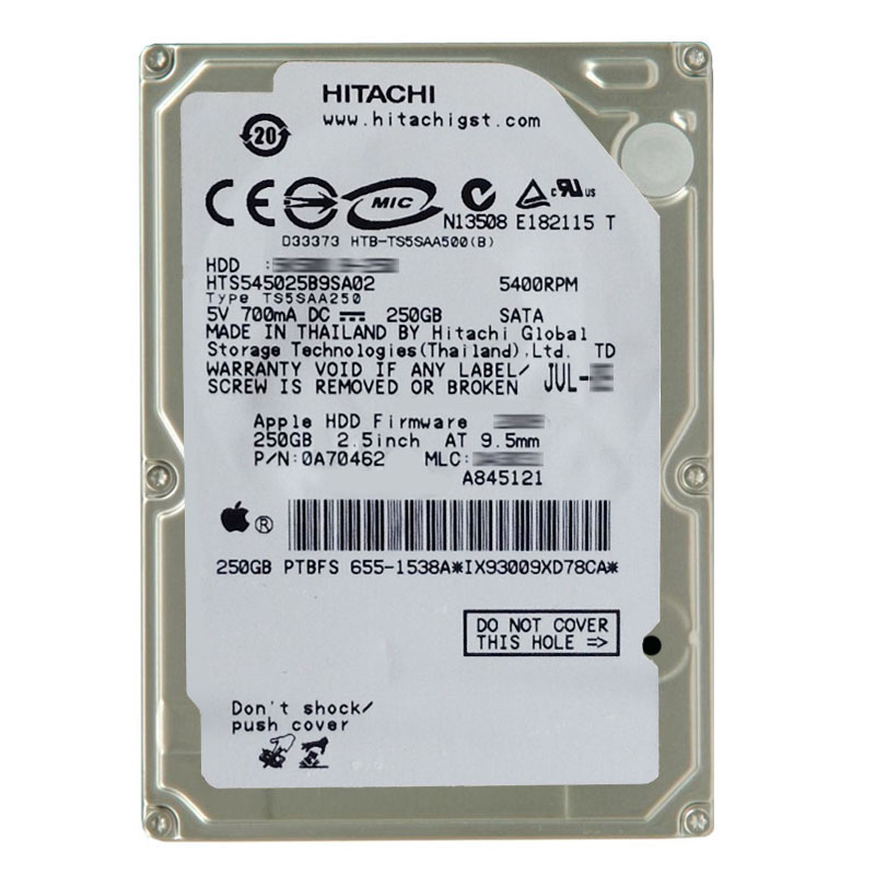 Hitachi 0A70462 - 250GB 5.4K SATA 3.0Gbps 2.5Inch 8MB Cache Hard Drive