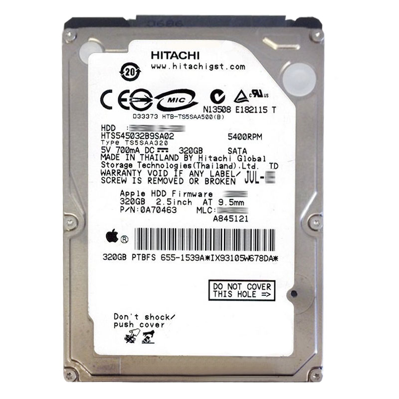 Hitachi 0A70463 - 320GB 5.4K SATA 1.5Gbps 2.5Inch 8MB Cache Hard Drive