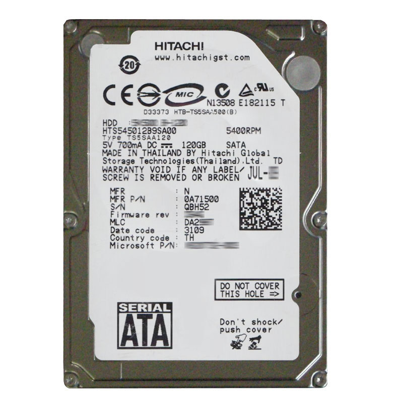 Hitachi 0A71500 - 120GB 5.4K SATA 1.5Gbps 2.5Inch 8MB Cache Hard Drive