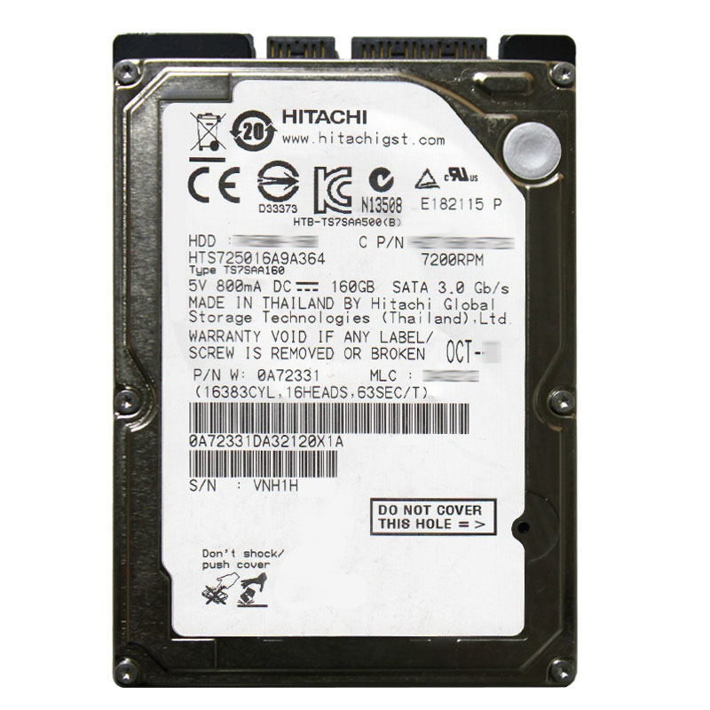 Hitachi 0A72331 - 160GB 7.2K SATA 3.0Gbps 2.5Inch 16MB Cache Hard Drive