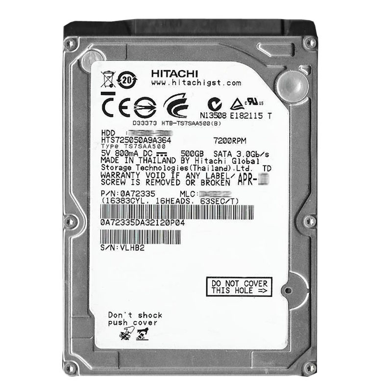 Hitachi 0A72335 - 500GB 7.2K SATA 3.0Gbps 2.5Inch 16MB Cache Hard Drive