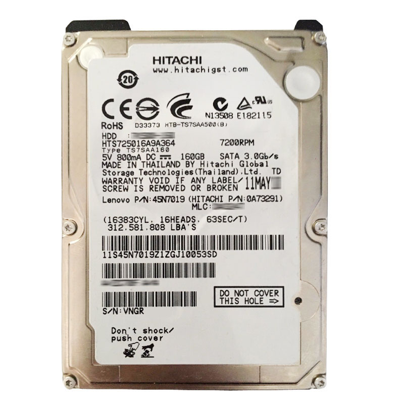 Hitachi 0A73291 - 160GB 7.2K SATA 3.0Gbps 2.5Inch 16MB Cache Hard Drive