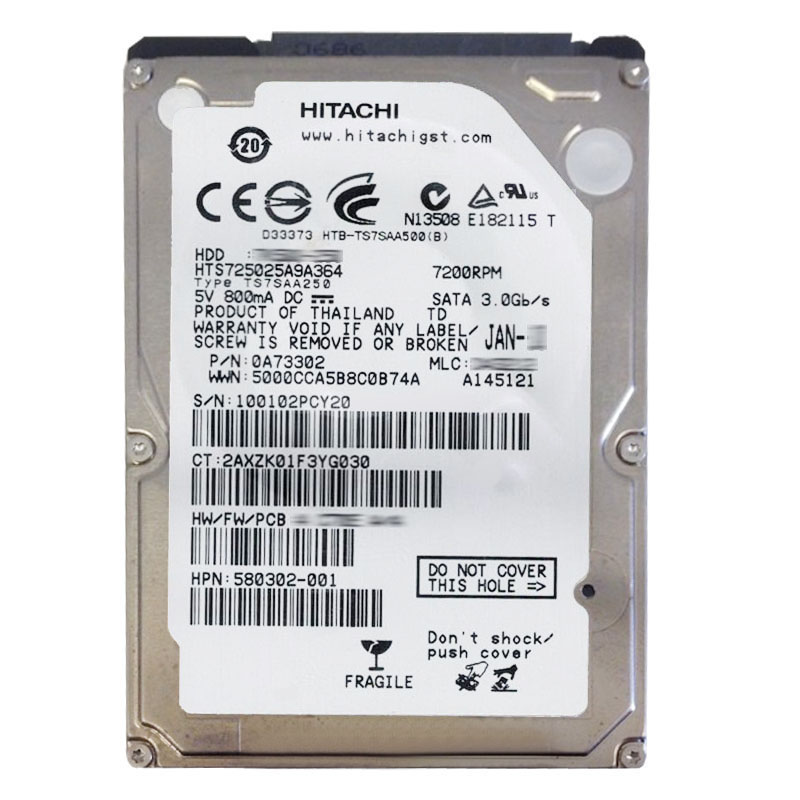 Hitachi 0A73302 - 250GB 7.2K SATA 3.0Gbps 2.5Inch 16MB Cache Hard Drive