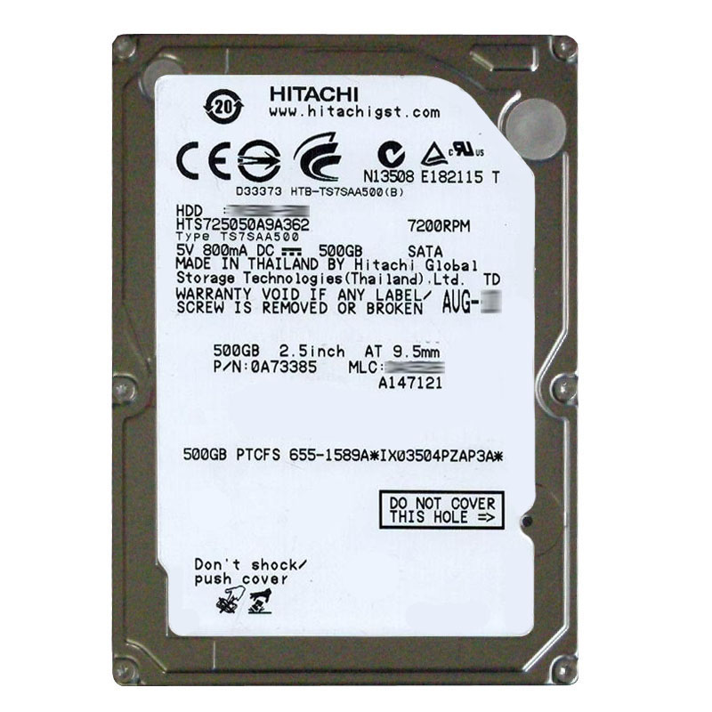 Hitachi 0A73385 - 500GB 7.2K SATA 3.0Gbps 2.5Inch 16MB Cache Hard Drive