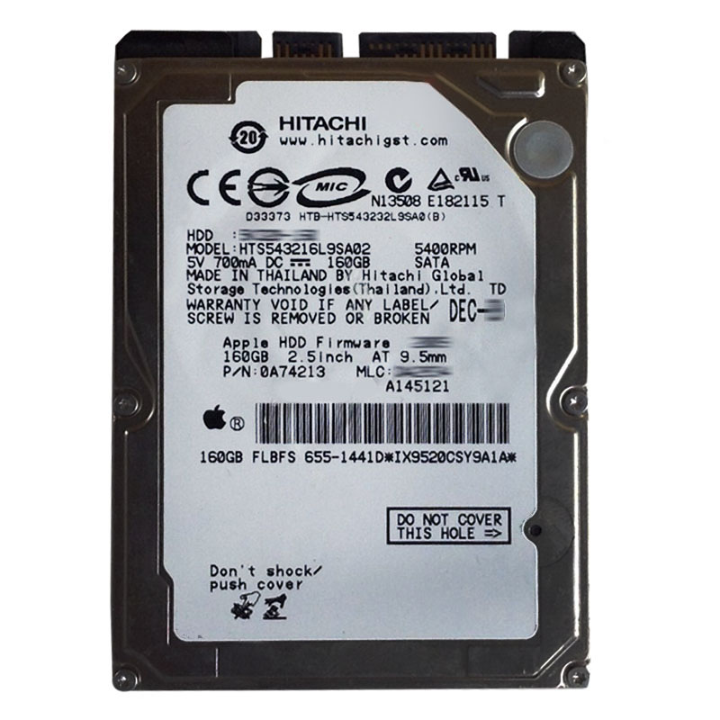 Hitachi 0A74213 - 160GB 5.4K SATA 1.5Gbps 2.5Inch 8MB Cache Hard Drive
