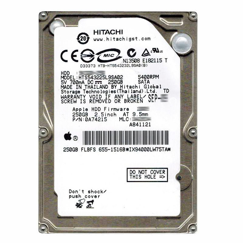 Hitachi 0A74215 - 250GB 5.4K SATA 1.5Gbps 2.5Inch 8MB Cache Hard Drive