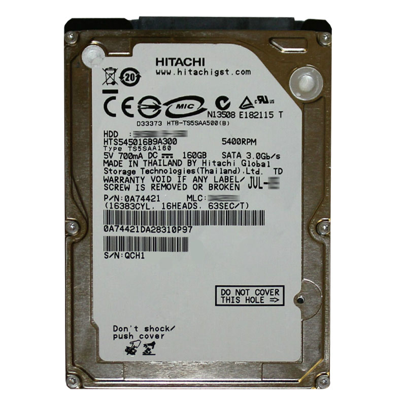 Hitachi 0A74421 - 160GB 5.4K SATA 3.0Gbps 2.5Inch 8MB Cache Hard Drive