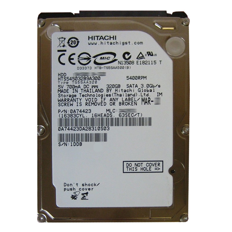 Hitachi 0A74423 - 320GB 5.4K SATA 3.0Gbps 2.5Inch 8MB Cache Hard Drive
