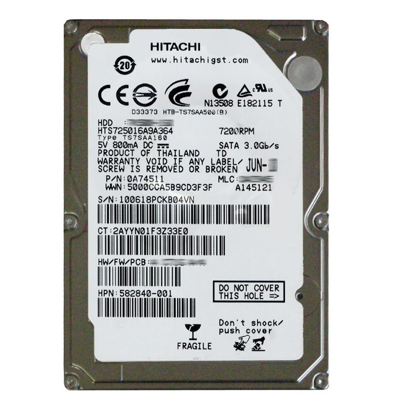 Hitachi 0A74511 - 160GB 7.2K SATA 3.0Gbps 2.5Inch 16MB Cache Hard Drive