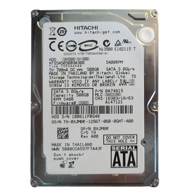 Hitachi 0A74815 - 500GB 5.4K SATA 3.0Gbps 2.5Inch 8MB Cache Hard Drive