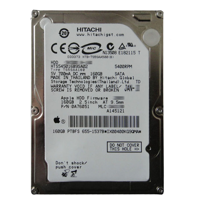 Hitachi 0A76051 - 160GB 5.4K SATA 1.5Gbps 2.5Inch 8MB Cache Hard Drive