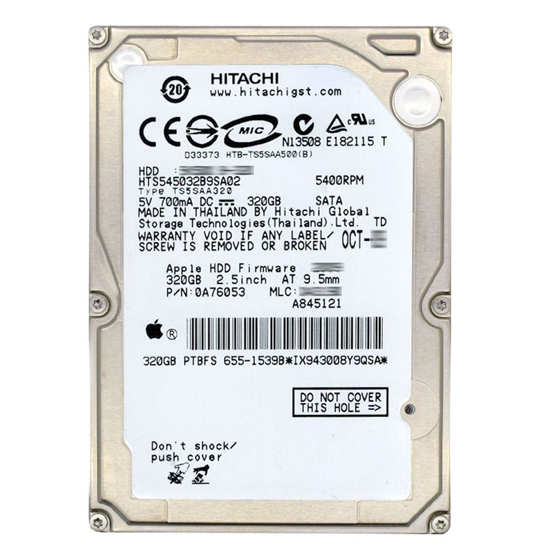 Hitachi 0A76053 - 320GB 5.4K SATA 1.5Gbps 2.5Inch 8MB Cache Hard Drive
