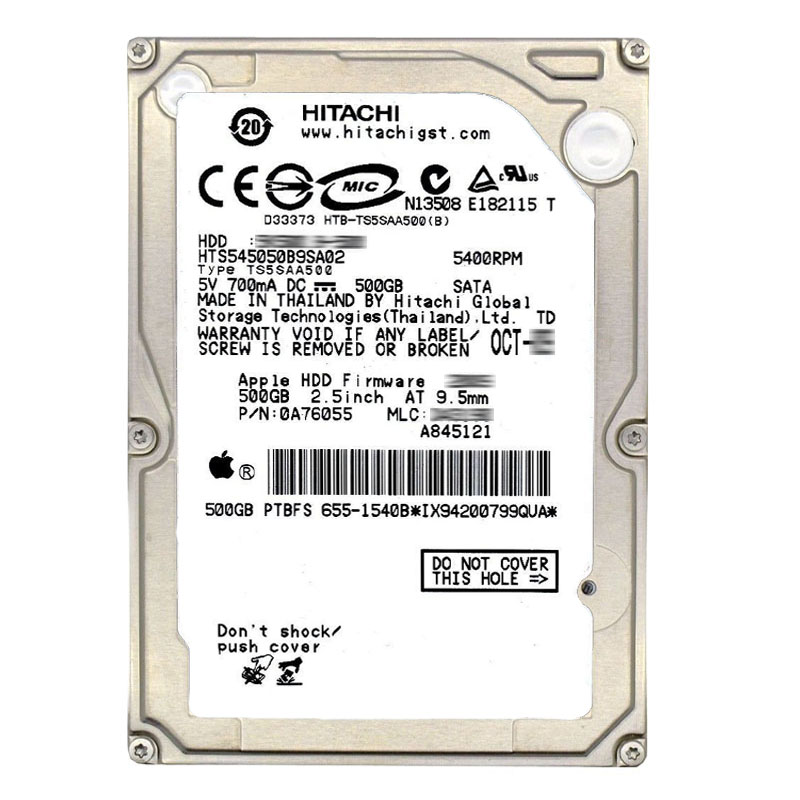 Hitachi 0A76055 - 500GB 5.4K SATA 1.5Gbps 2.5Inch 8MB Cache Hard Drive