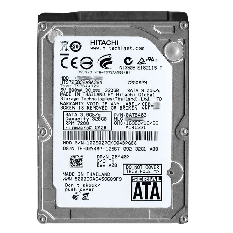 Hitachi 0A76483 - 320GB 7.2K SATA 3.0Gbps 2.5Inch 16MB Cache Hard Drive