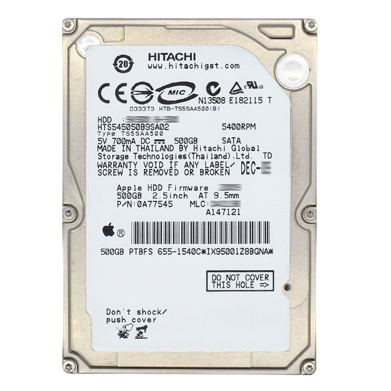 Hitachi 0A77545 - 500GB 5.4K SATA 1.5Gbps 2.5Inch 8MB Cache Hard Drive