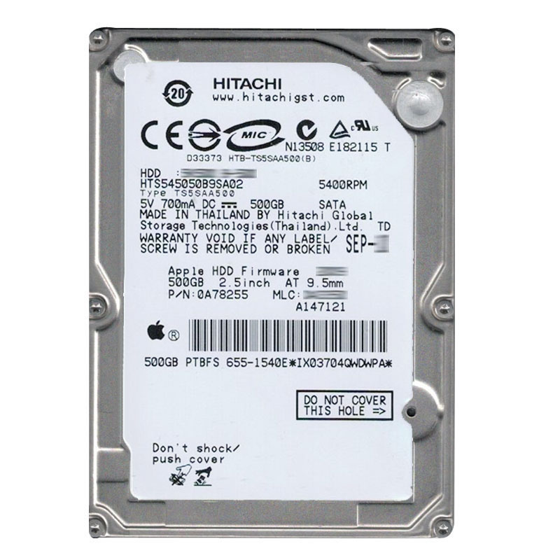 Hitachi 0A78255 - 500GB 5.4K SATA 2.5Inch 8MB Cache Hard Drive
