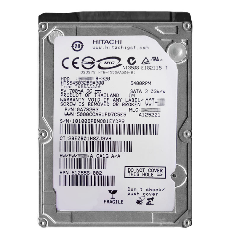 Hitachi 0A78263 - 320GB 5.4K SATA 3.0Gbps 2.5Inch 8MB Cache Hard Drive