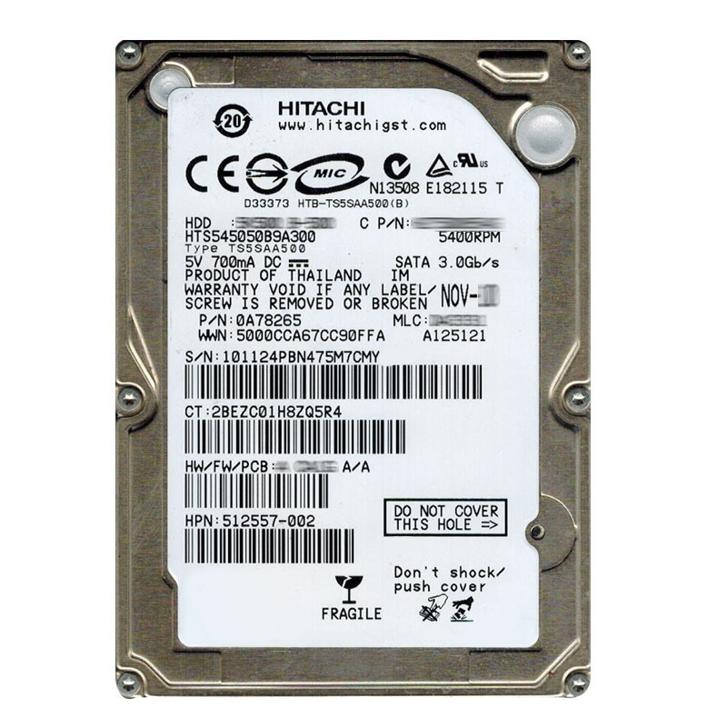 Hitachi 0A78265 - 500GB 5.4K SATA 3.0Gbps 2.5Inch 8MB Cache Hard Drive
