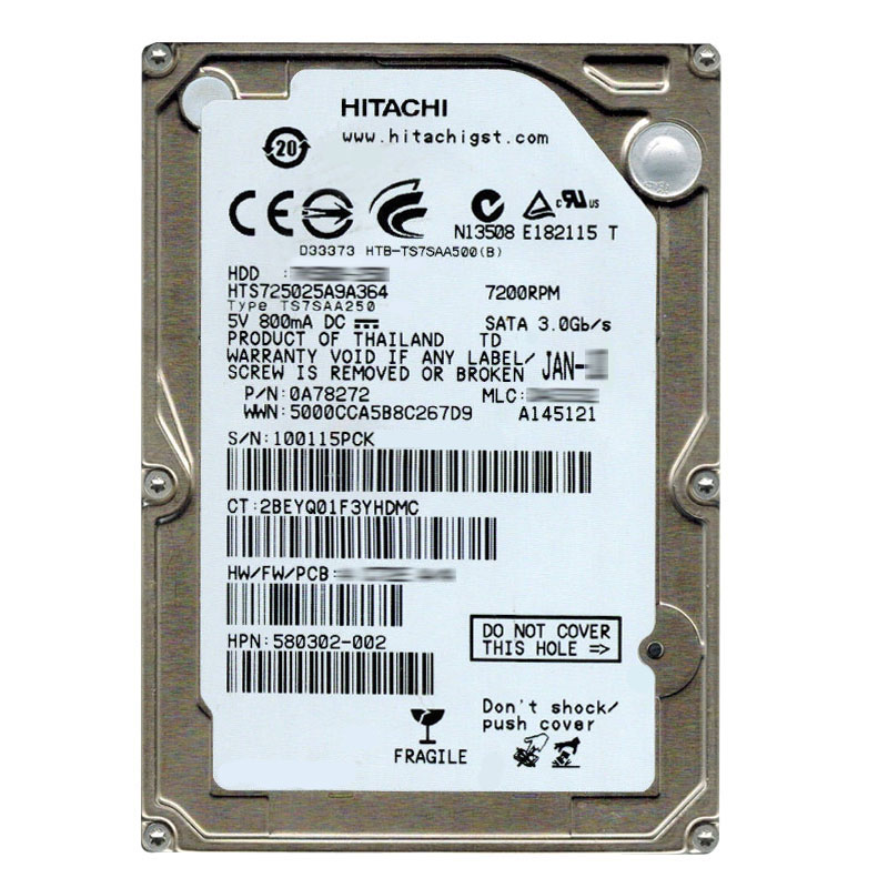 Hitachi 0A78272 - 250GB 7.2K SATA 3.0Gbps 2.5Inch 16MB Cache Hard Drive