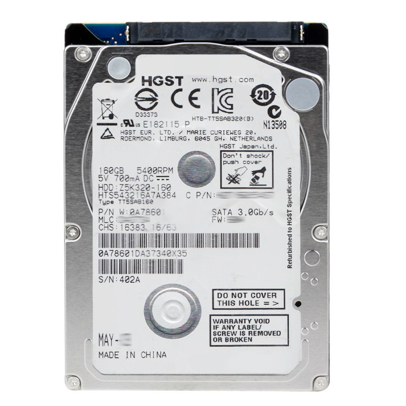 Hitachi 0A78601 - 160GB 5.4K SATA 3.0Gbps 2.5Inch 8MB Cache Hard Drive