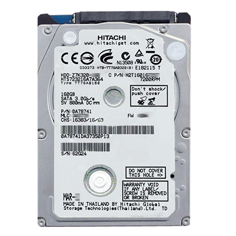 Hitachi 0A78741 - 160GB 7.2K SATA 3.0Gbps 2.5Inch 16MB Cache Hard Drive