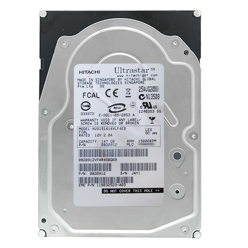 Hitachi 0B20912 - 147GB 15K Fibre Channel 4.0Gbps 3.5Inch 16MB Cache Hard Drive