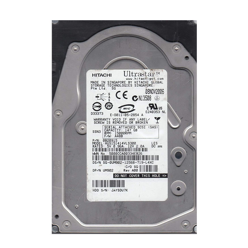 Hitachi 0B20915 - Ultrastar 15K147 146GB 15000RPM SAS 16MB Cache 2.5Inch Hard Drive