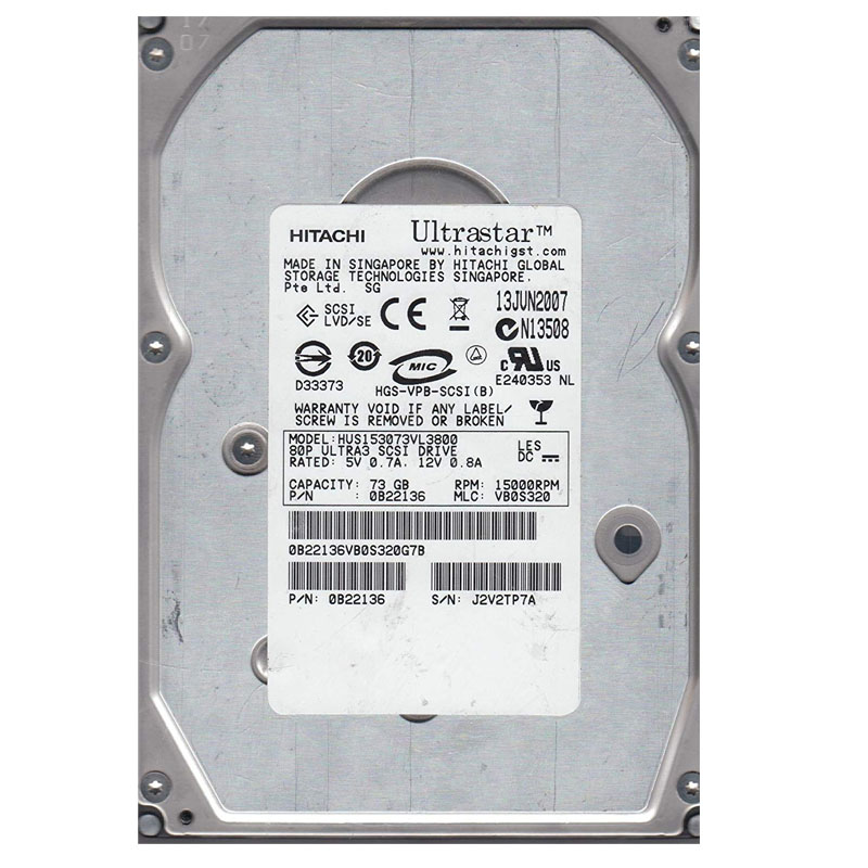 Hitachi 0B22136 - Ultra Star 73GB 15000RPM U320 80-Pins SCSI Hard Drive