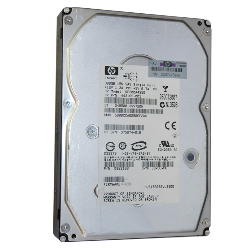 0B22168.jpg HP 0B22168 - 300GB 15000RPM 3.5-Inch SAS Hard Drive - Image 1