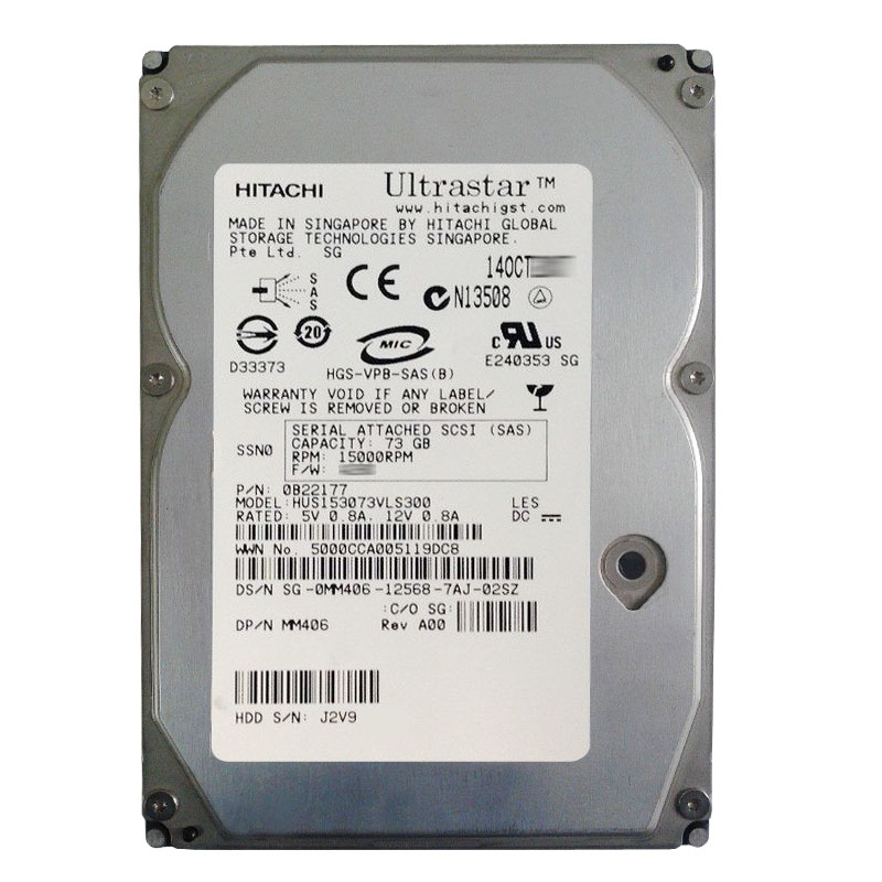 Hitachi 0B22177 - 73GB 15K SAS 3.5Inch Hard Drive