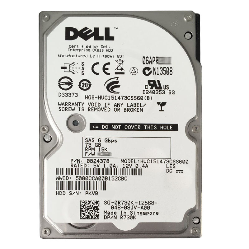 Hitachi 0B24378 - 73GB 15K SAS 6.0Gbps 2.5Inch 64MB Cache Hard Drive