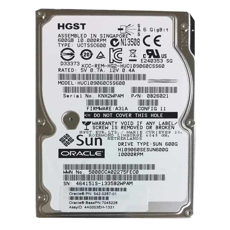 0B26021.jpg 0B26021 Hitachi - 600GB 10K SAS 2.5" Hard Drive - Image 1