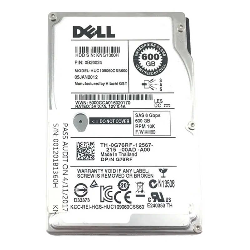 0B26024.jpg Hitachi 0B26024 - 600GB 10 SAS 2.5" Hard Drive - Image 1