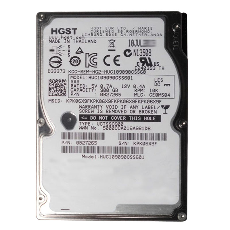 Hitachi 0B27265 - 900GB 10K SAS 6.0Gbps 2.5" 64MB Cache Hard Drive