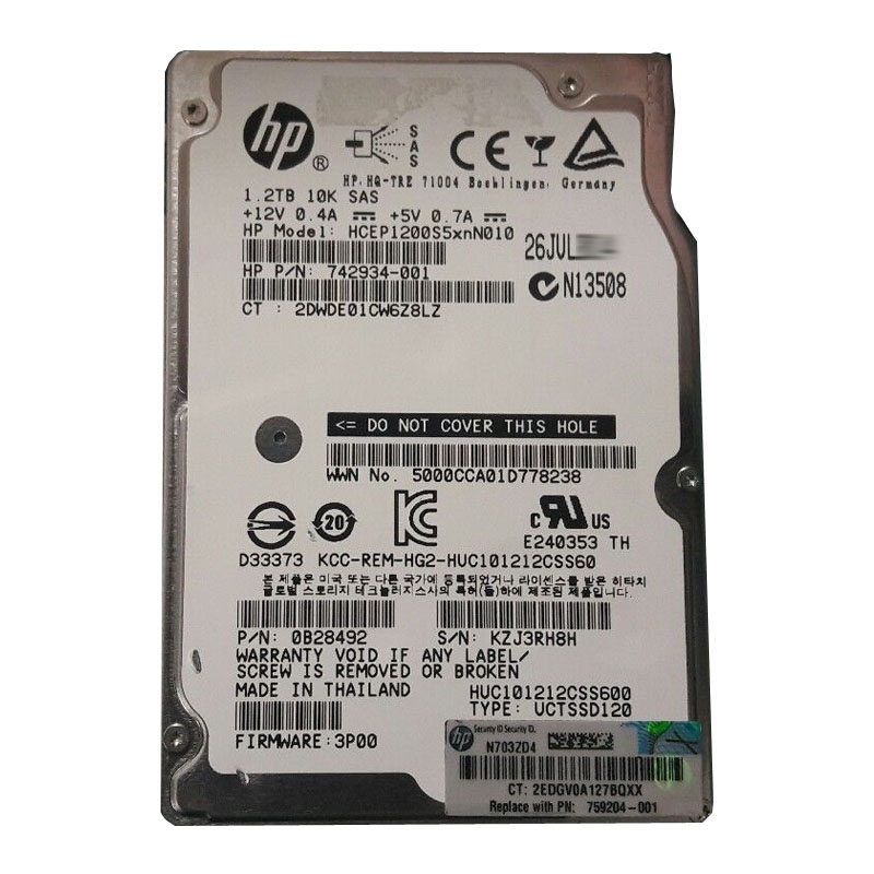 Hitachi 0B28492 - 1.2TB 10K SAS 2.5" Hard Drive