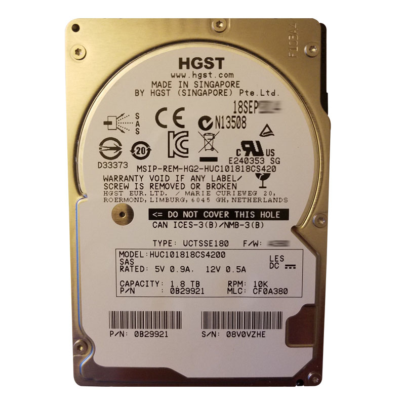 Hitachi 0B29921 - 1.8TB 10K SAS 12.0Gbps 2.5" 128MB Cache Hard Drive