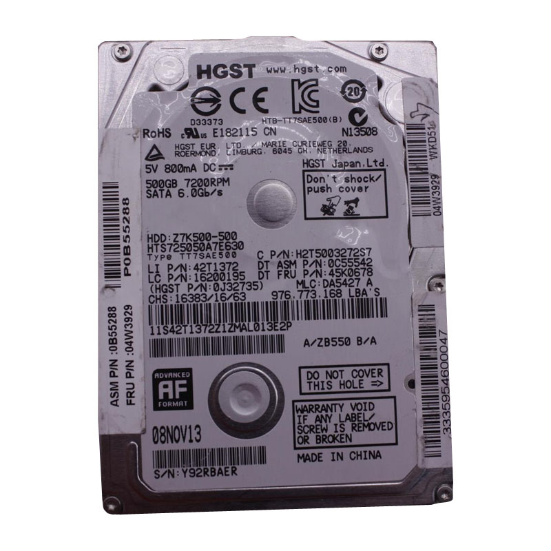 Lenovo 0B55288 - 500GB 7200RPM 2.5-Inch SATA 6GBPS Hard Drive
