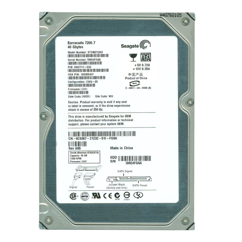 Dell 0C9367 - 40GB 7.2K SATA 3.5" Hard Drive