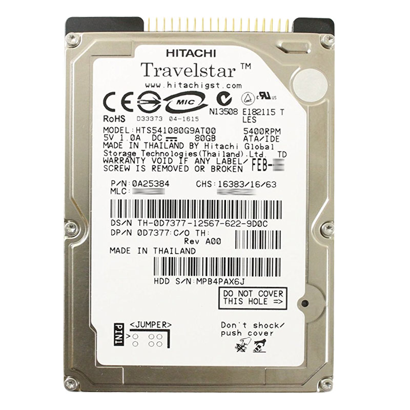 Dell 0D7377 - 80GB 5.4K IDE 2.5" Hard Drive