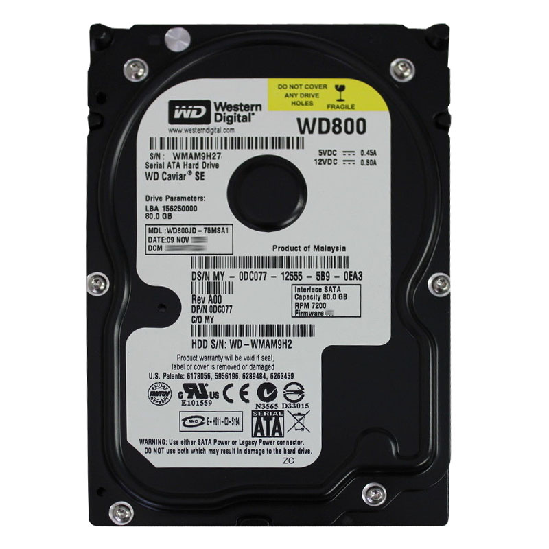 Dell 0DC077 - 80GB 7.2K SATA 3.5" 8MB Cache Hard Drive