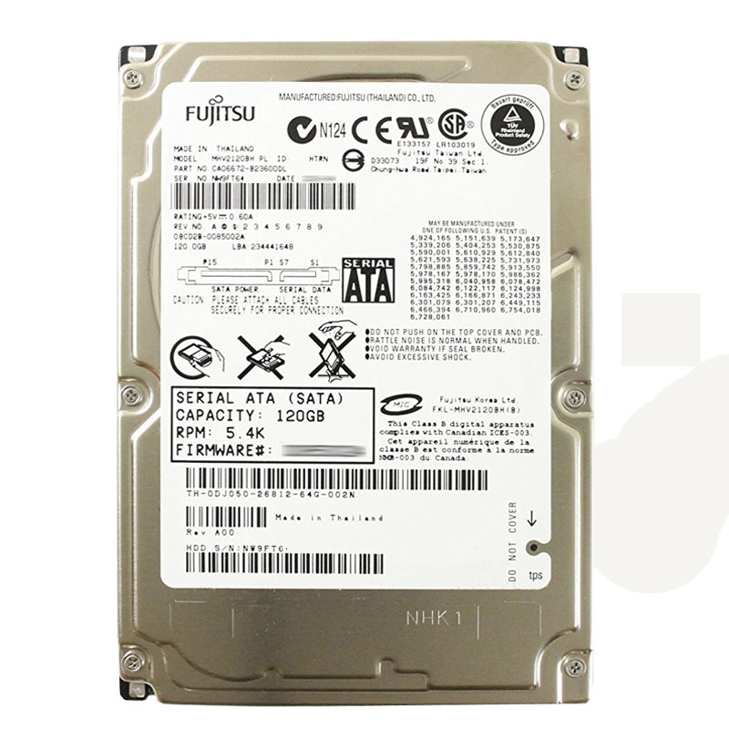 Dell 0DJ050 - 120GB 5.4K SATA 2.5" 8MB Cache Hard Drive