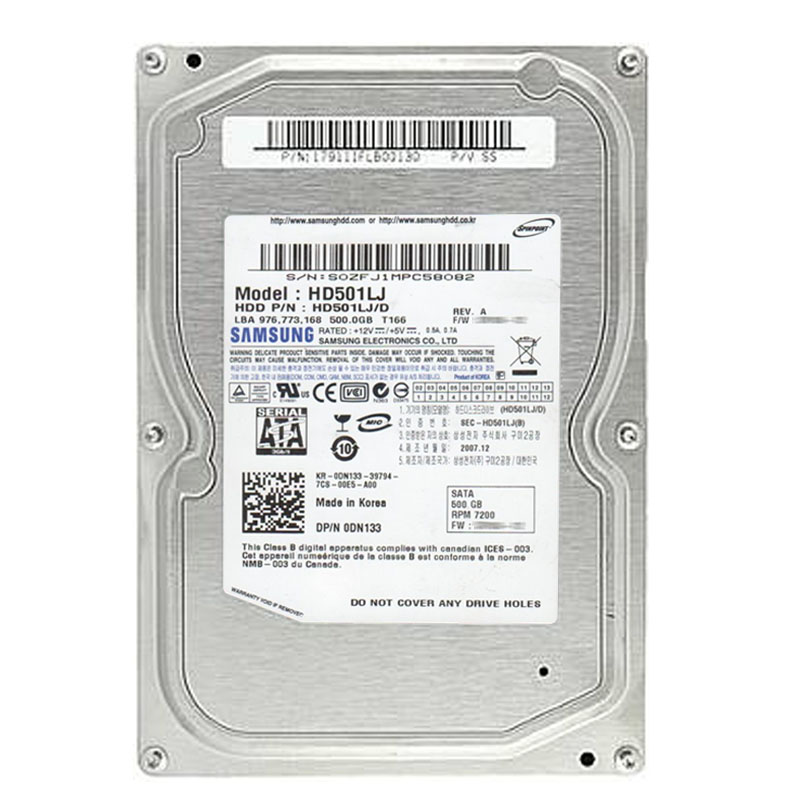 Dell 0DN133 - 500GB 7.2K SATA 3.5" Hard Drive