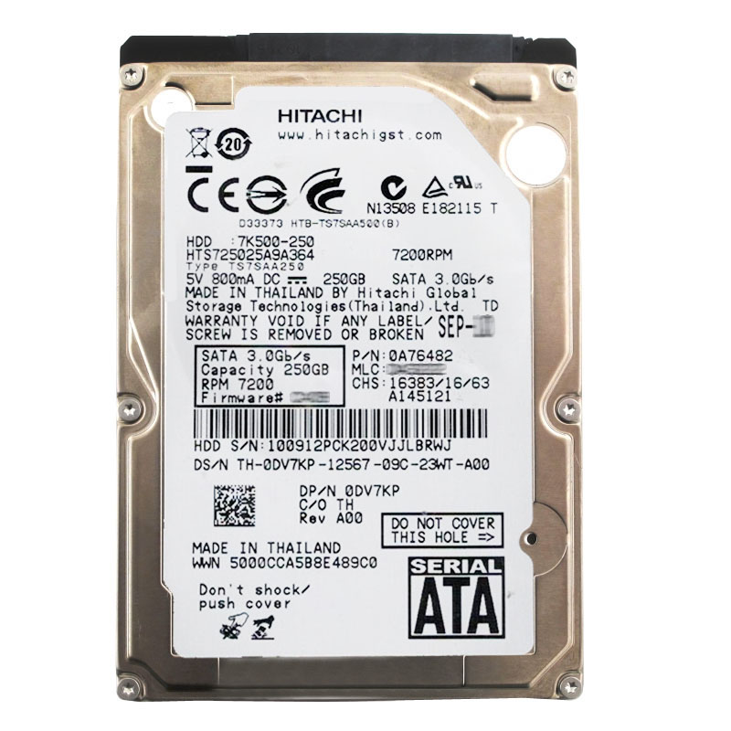 Dell 0DV7KP - 250GB 7.2K SATA 3.0Gbps 2.5" 16MB Cache Hard Drive