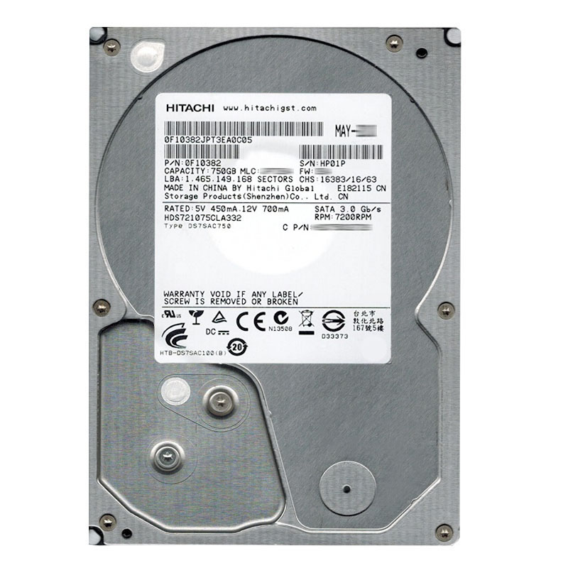 Hitachi 0F10382 - 750GB 7.2K SATA 3.0Gbps 3.5Inch 32MB Cache Hard Drive